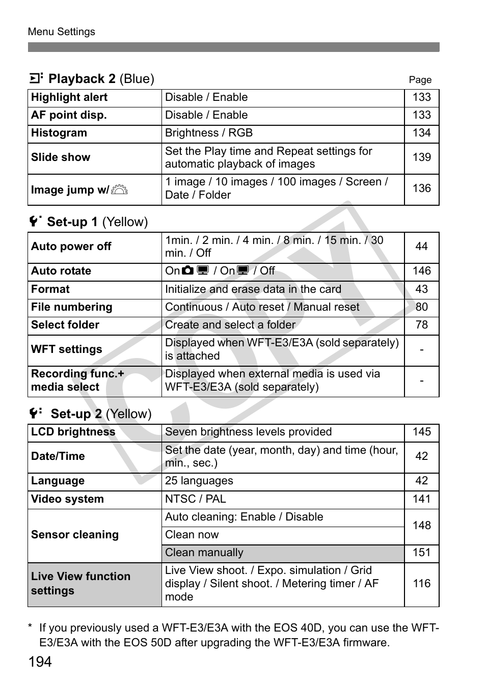 Cop y | Canon EOS 50D User Manual | Page 194 / 228