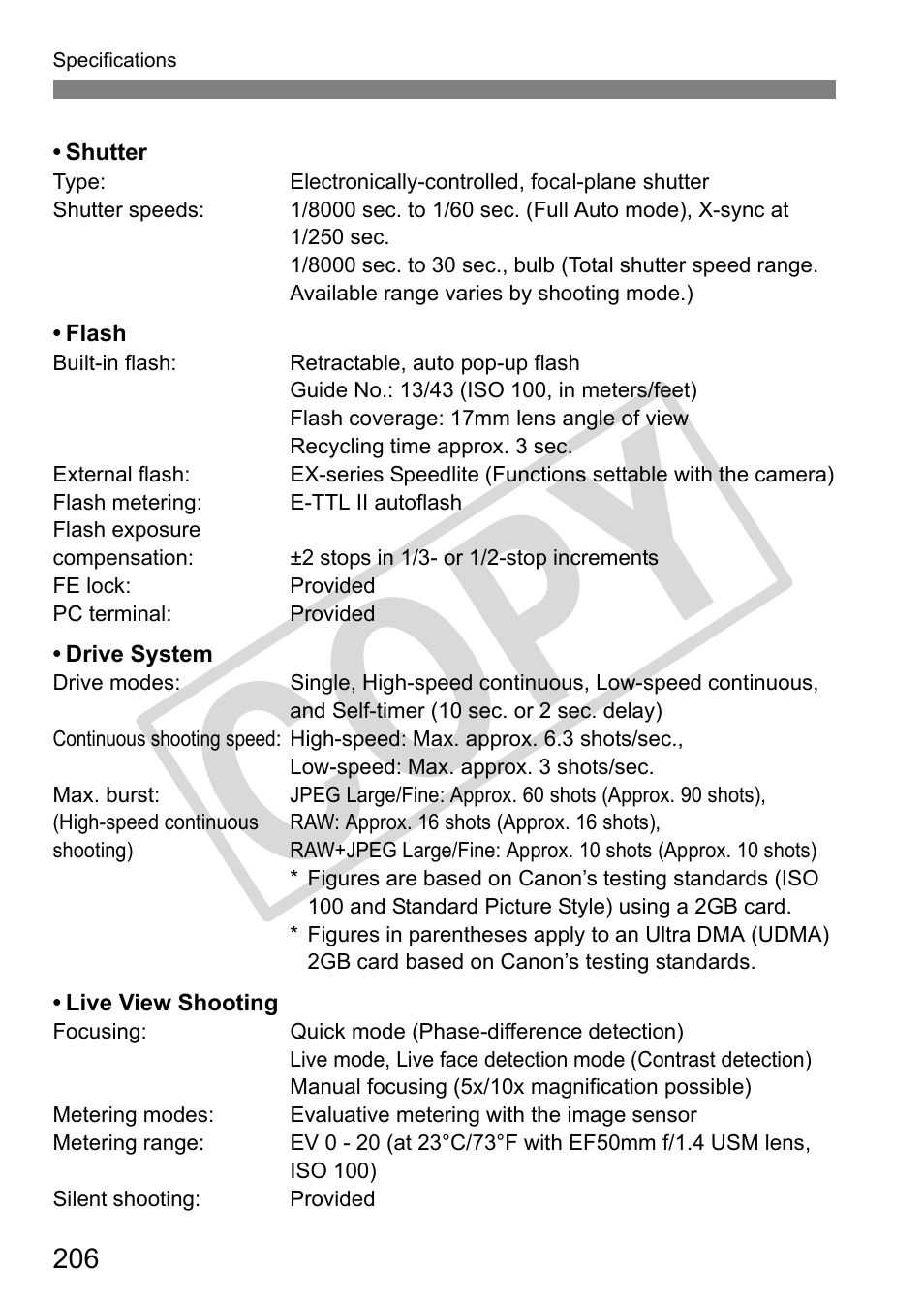 Cop y | Canon EOS 50D User Manual | Page 206 / 228