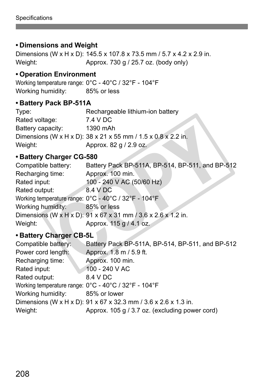 Cop y | Canon EOS 50D User Manual | Page 208 / 228