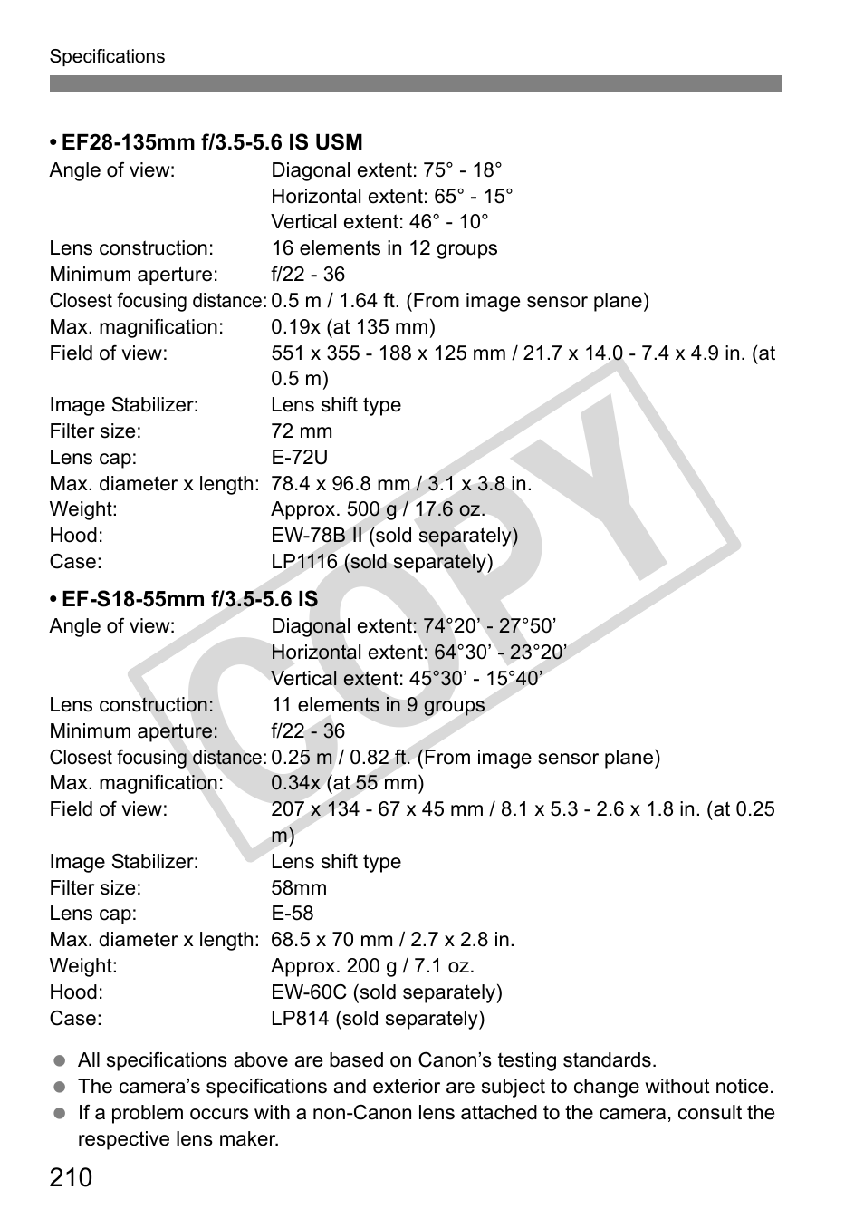 Cop y | Canon EOS 50D User Manual | Page 210 / 228