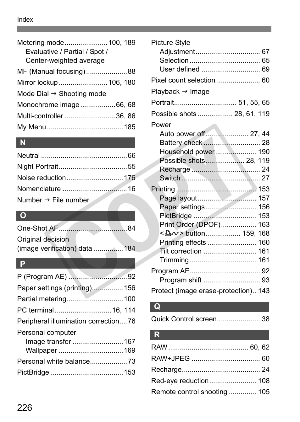 Cop y | Canon EOS 50D User Manual | Page 226 / 228