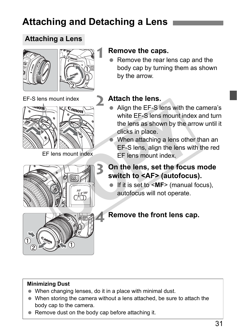 Cop y | Canon EOS 50D User Manual | Page 31 / 228