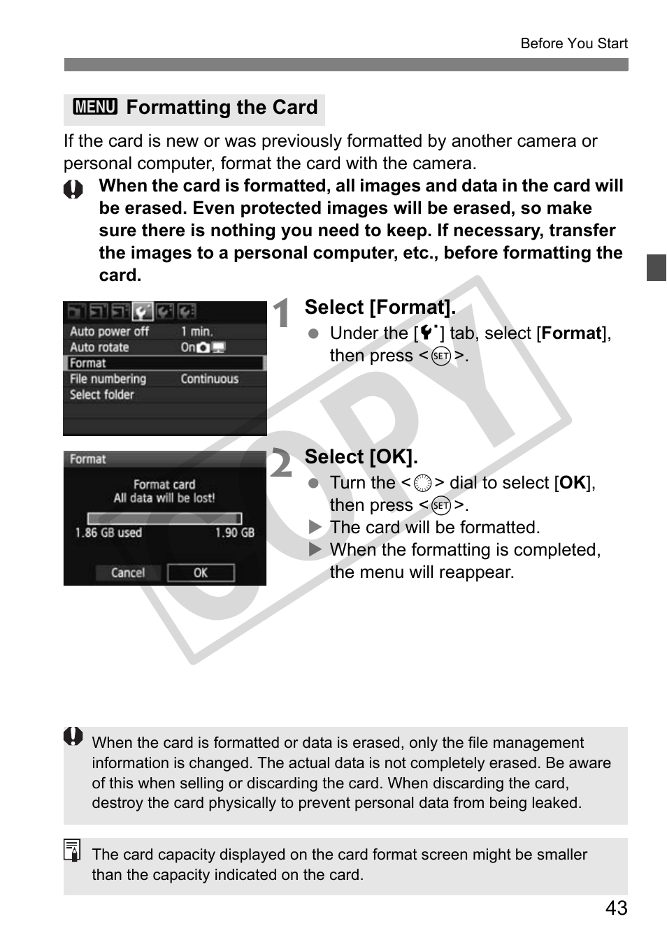 Cop y | Canon EOS 50D User Manual | Page 43 / 228