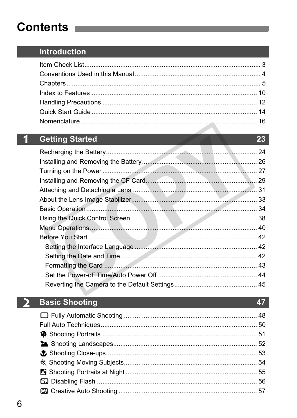 Cop y | Canon EOS 50D User Manual | Page 6 / 228
