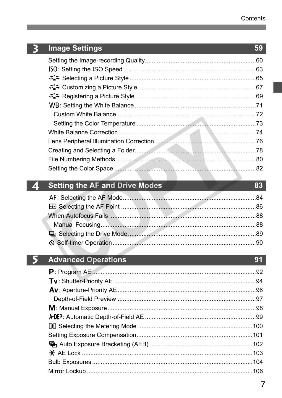 Cop y | Canon EOS 50D User Manual | Page 7 / 228