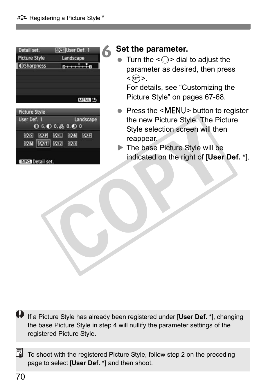Cop y | Canon EOS 50D User Manual | Page 70 / 228