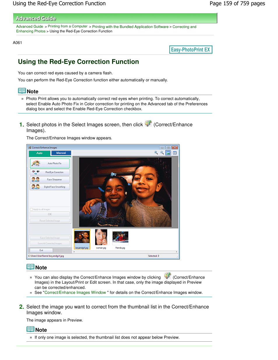 Using the red-eye correction function | Canon mp495 User Manual | Page 159 / 759