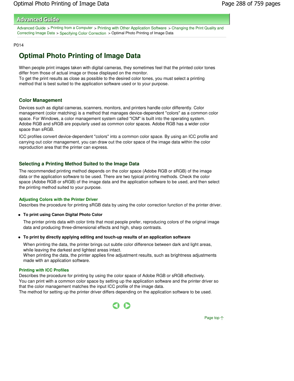Optimal photo printing of image data | Canon mp495 User Manual | Page 288 / 759