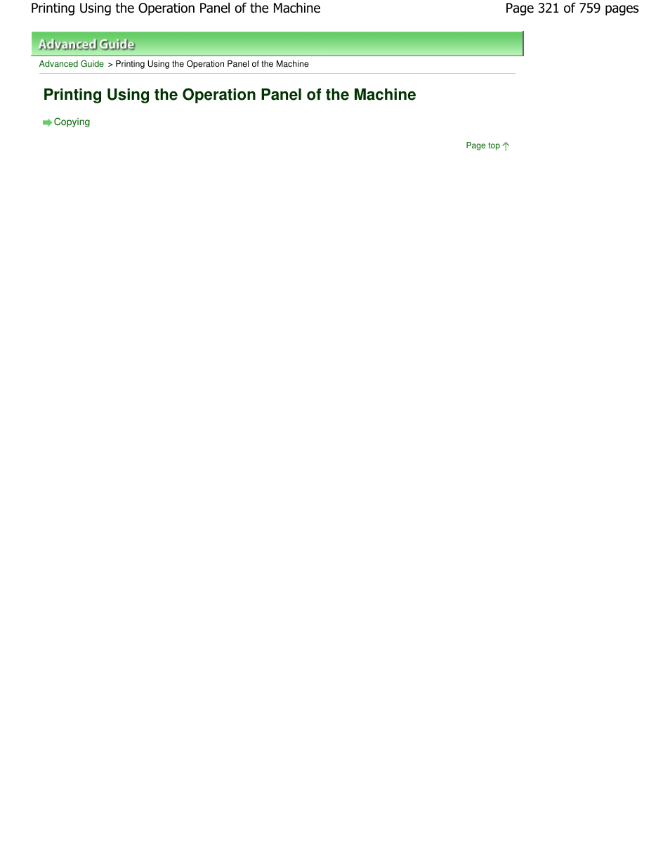 Printing using the operation panel of the machine | Canon mp495 User Manual | Page 321 / 759
