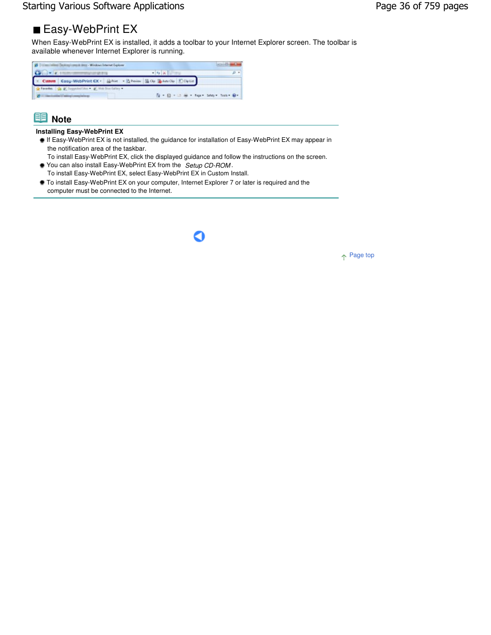 Easy-webprint ex | Canon mp495 User Manual | Page 36 / 759