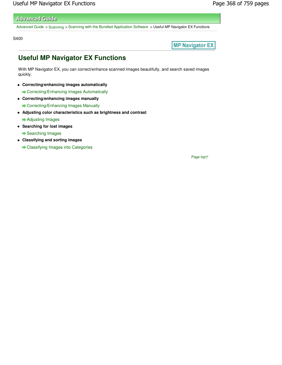 Useful mp navigator ex functions | Canon mp495 User Manual | Page 368 / 759