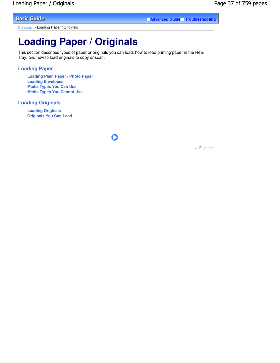 Loading paper / originals | Canon mp495 User Manual | Page 37 / 759