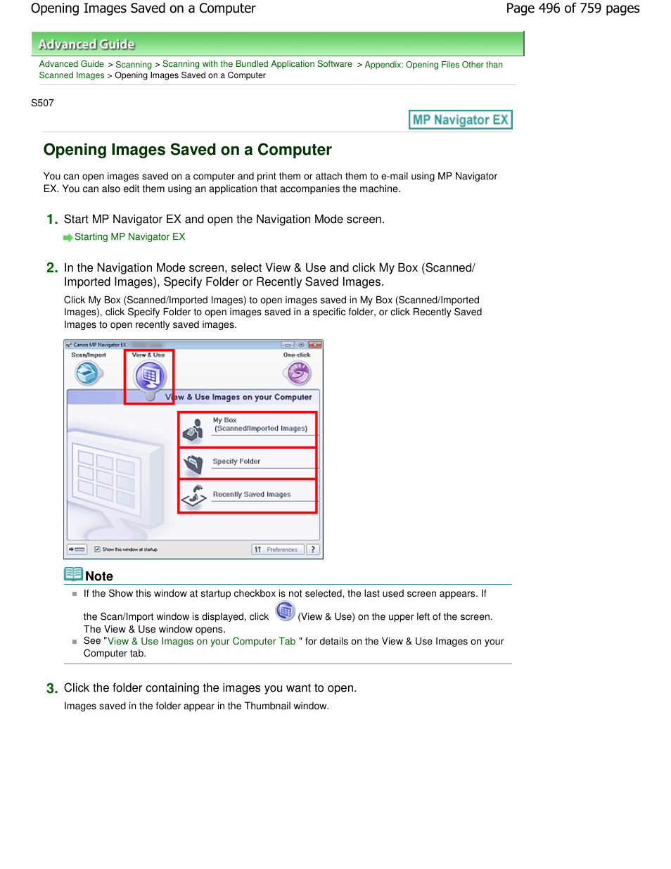 Opening images saved on a computer | Canon mp495 User Manual | Page 496 / 759