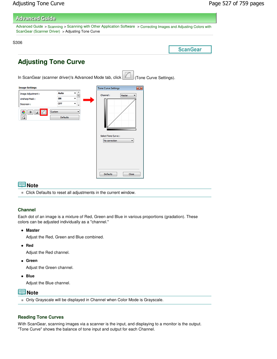 Adjusting tone curve | Canon mp495 User Manual | Page 527 / 759
