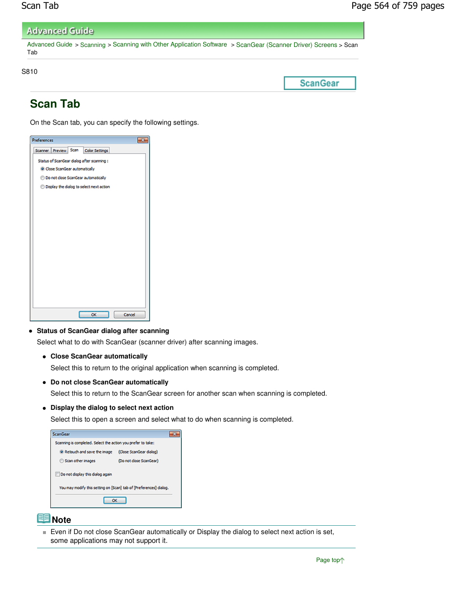 Scan tab | Canon mp495 User Manual | Page 564 / 759
