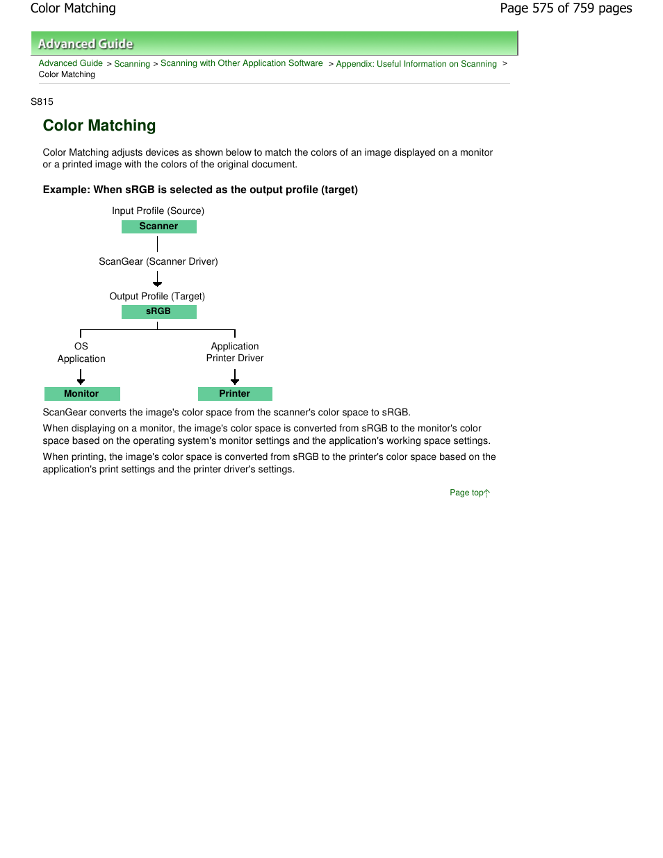 Color matching | Canon mp495 User Manual | Page 575 / 759