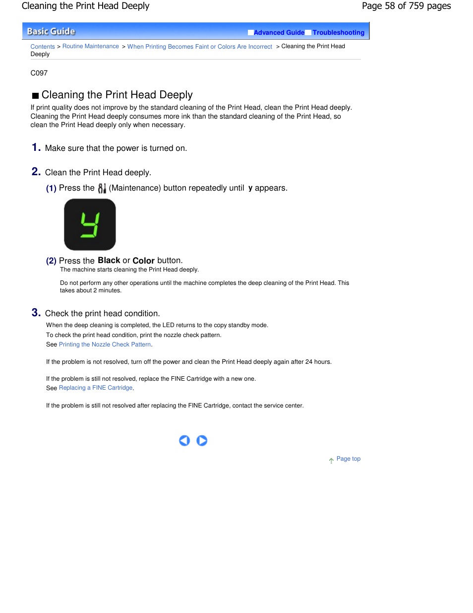 Cleaning the print head deeply | Canon mp495 User Manual | Page 58 / 759