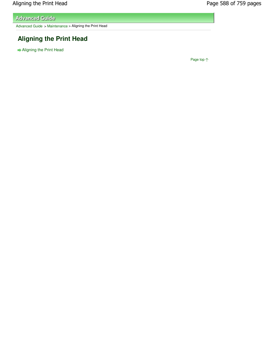 Aligning the print head | Canon mp495 User Manual | Page 588 / 759
