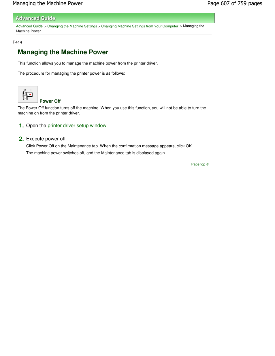 Managing the machine power | Canon mp495 User Manual | Page 607 / 759