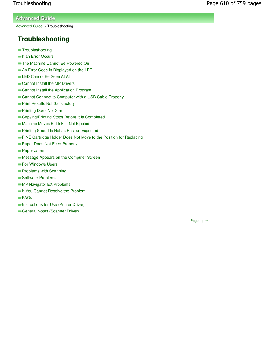Troubleshooting | Canon mp495 User Manual | Page 610 / 759