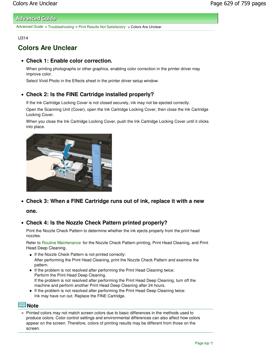 Colors are unclear | Canon mp495 User Manual | Page 629 / 759
