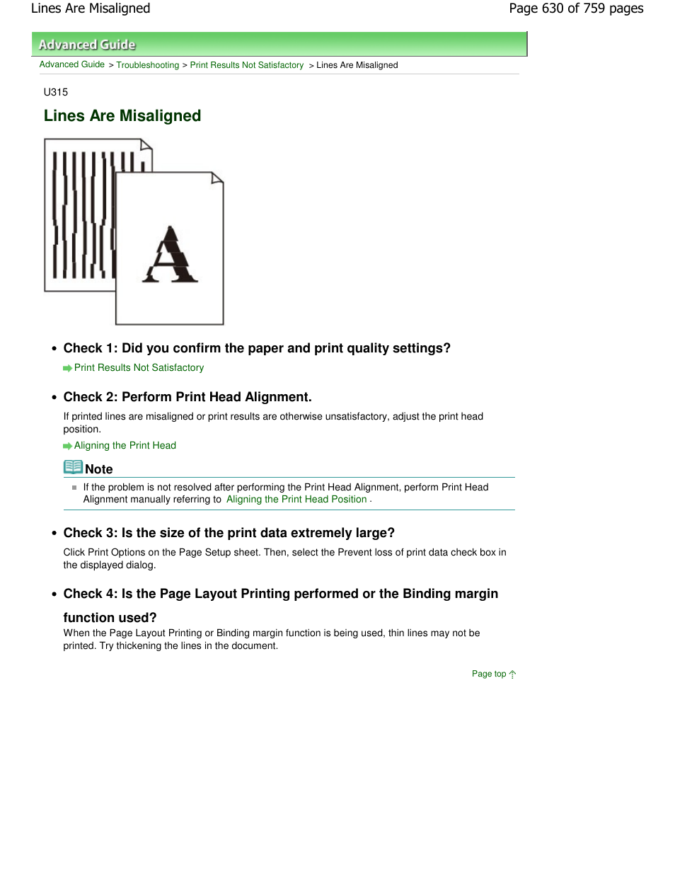 Lines are misaligned | Canon mp495 User Manual | Page 630 / 759