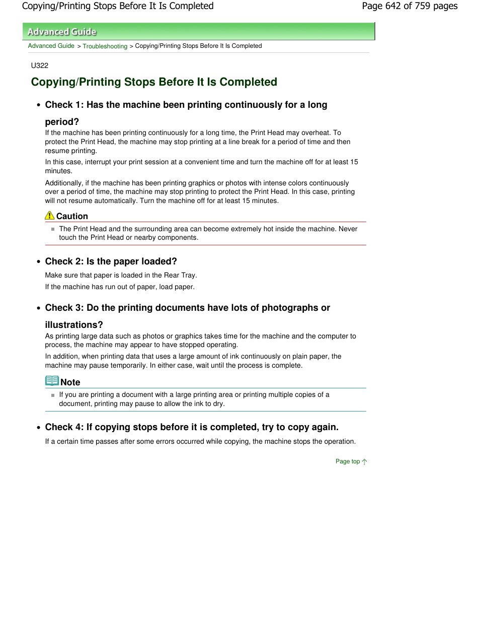 Copying/printing stops before it is completed | Canon mp495 User Manual | Page 642 / 759