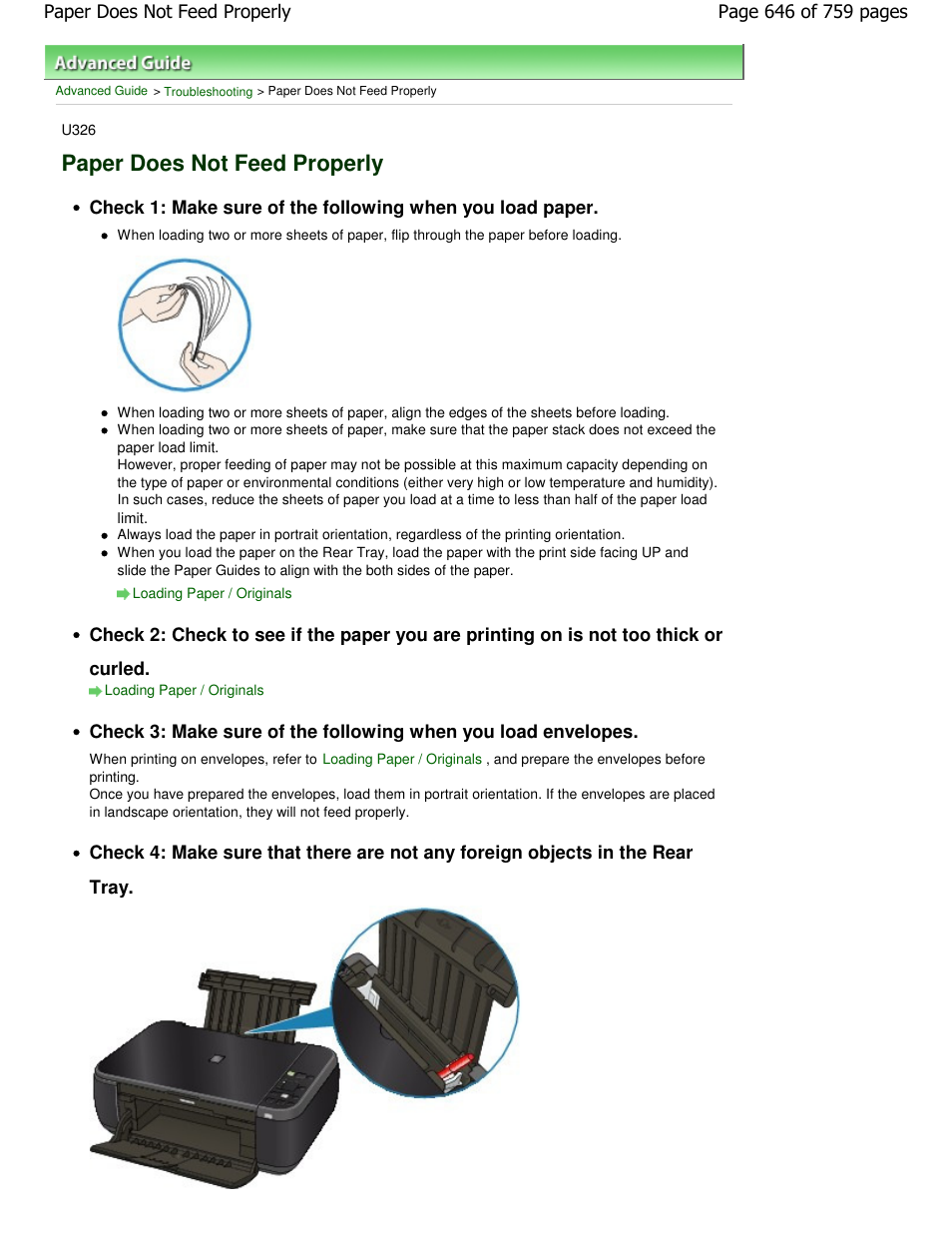 Paper does not feed properly | Canon mp495 User Manual | Page 646 / 759