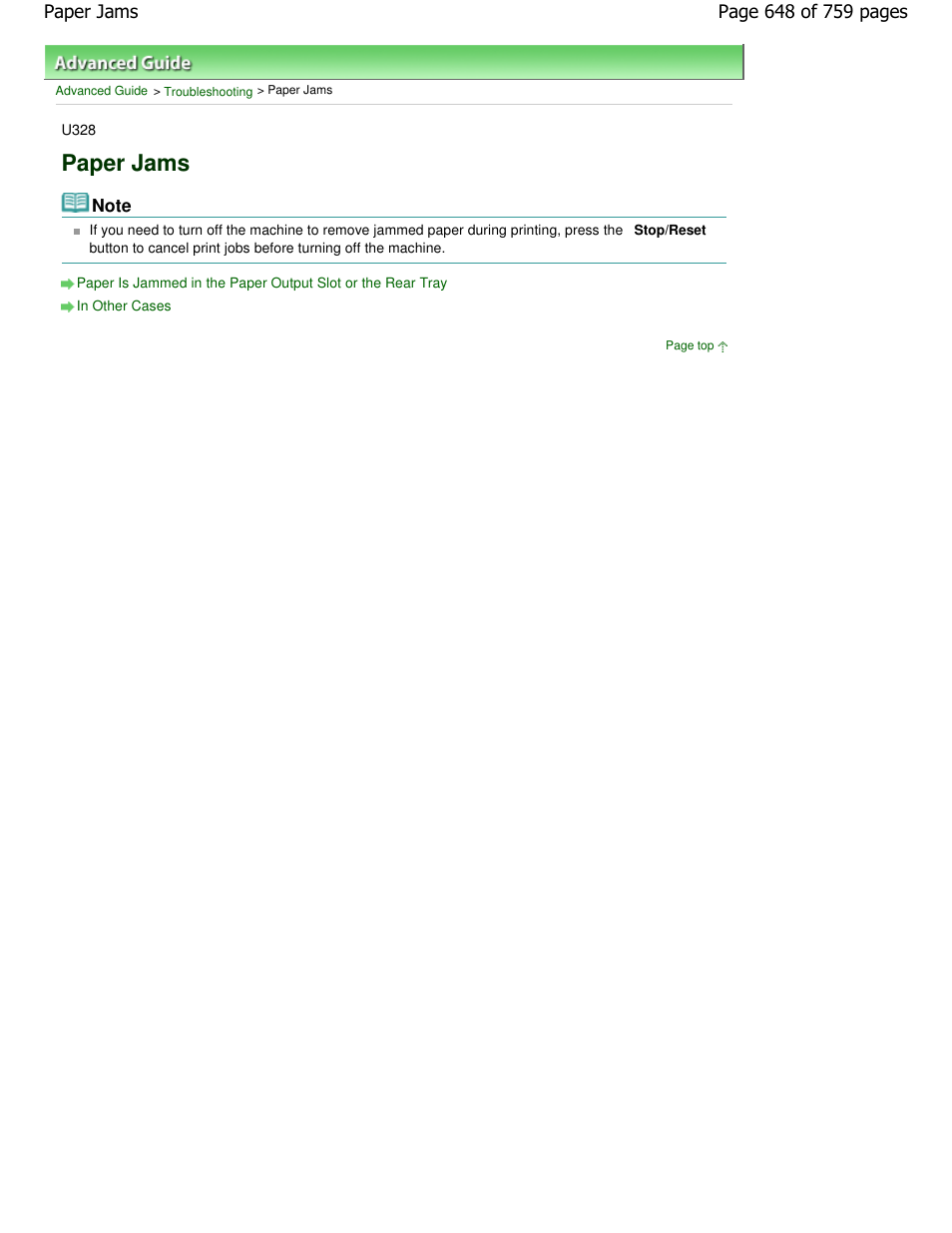 Paper jams | Canon mp495 User Manual | Page 648 / 759
