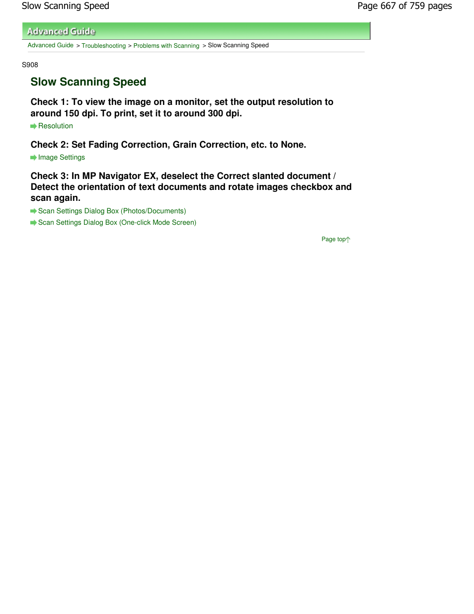 Slow scanning speed | Canon mp495 User Manual | Page 667 / 759