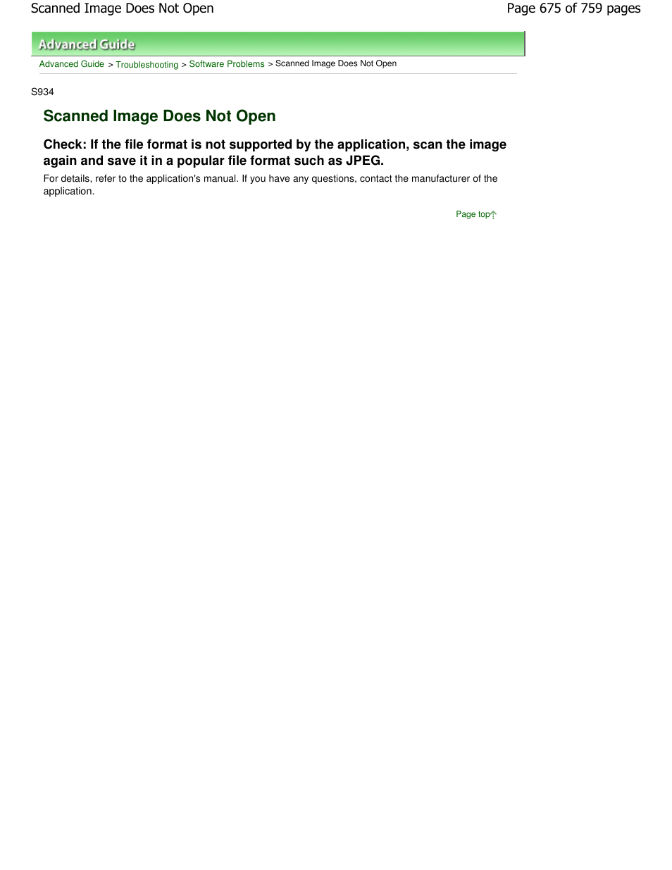 Scanned image does not open | Canon mp495 User Manual | Page 675 / 759