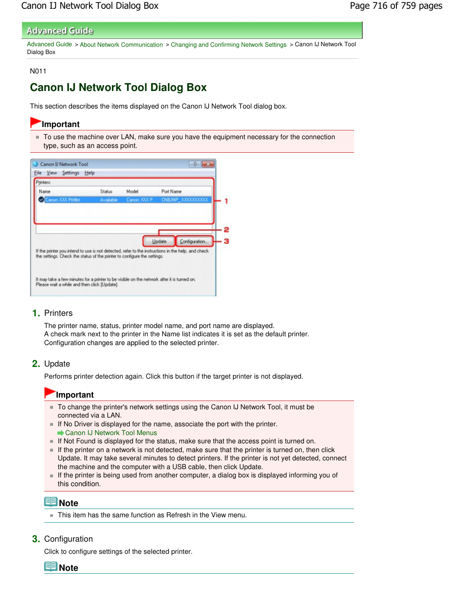 Canon ij network tool dialog box | Canon mp495 User Manual | Page 716 / 759