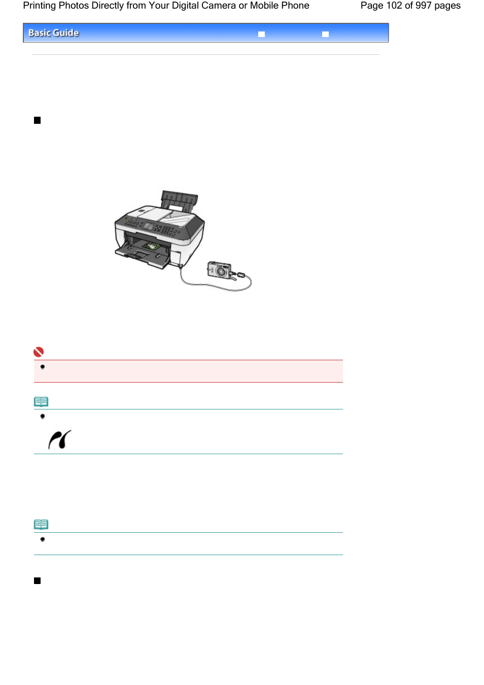 Printing photos from a pictbridge compliant device | Canon mx860 User Manual | Page 102 / 997