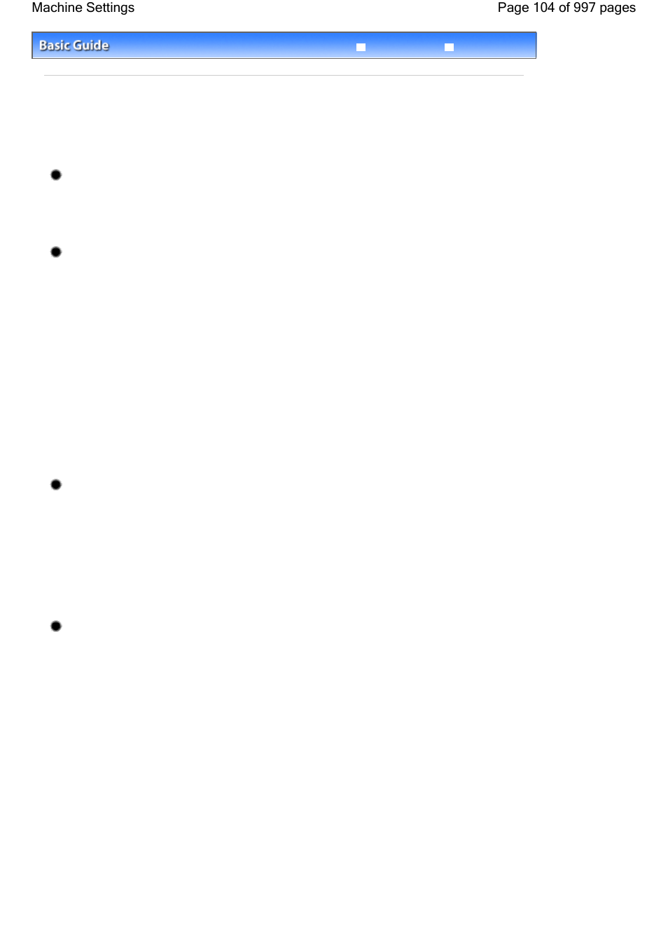 Machine settings, Plain paper feed settings, Fax settings | Print settings, Lan settings | Canon mx860 User Manual | Page 104 / 997