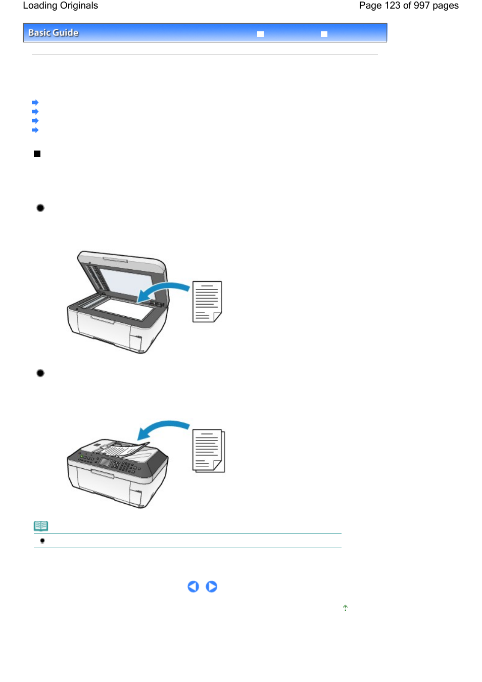 Loading originals, Position to load an original | Canon mx860 User Manual | Page 123 / 997
