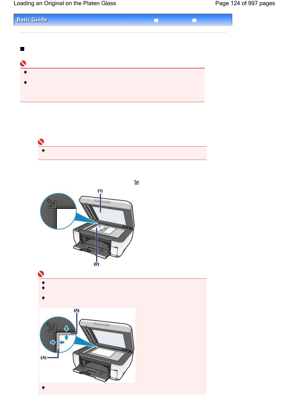 Loading an original on the platen glass | Canon mx860 User Manual | Page 124 / 997