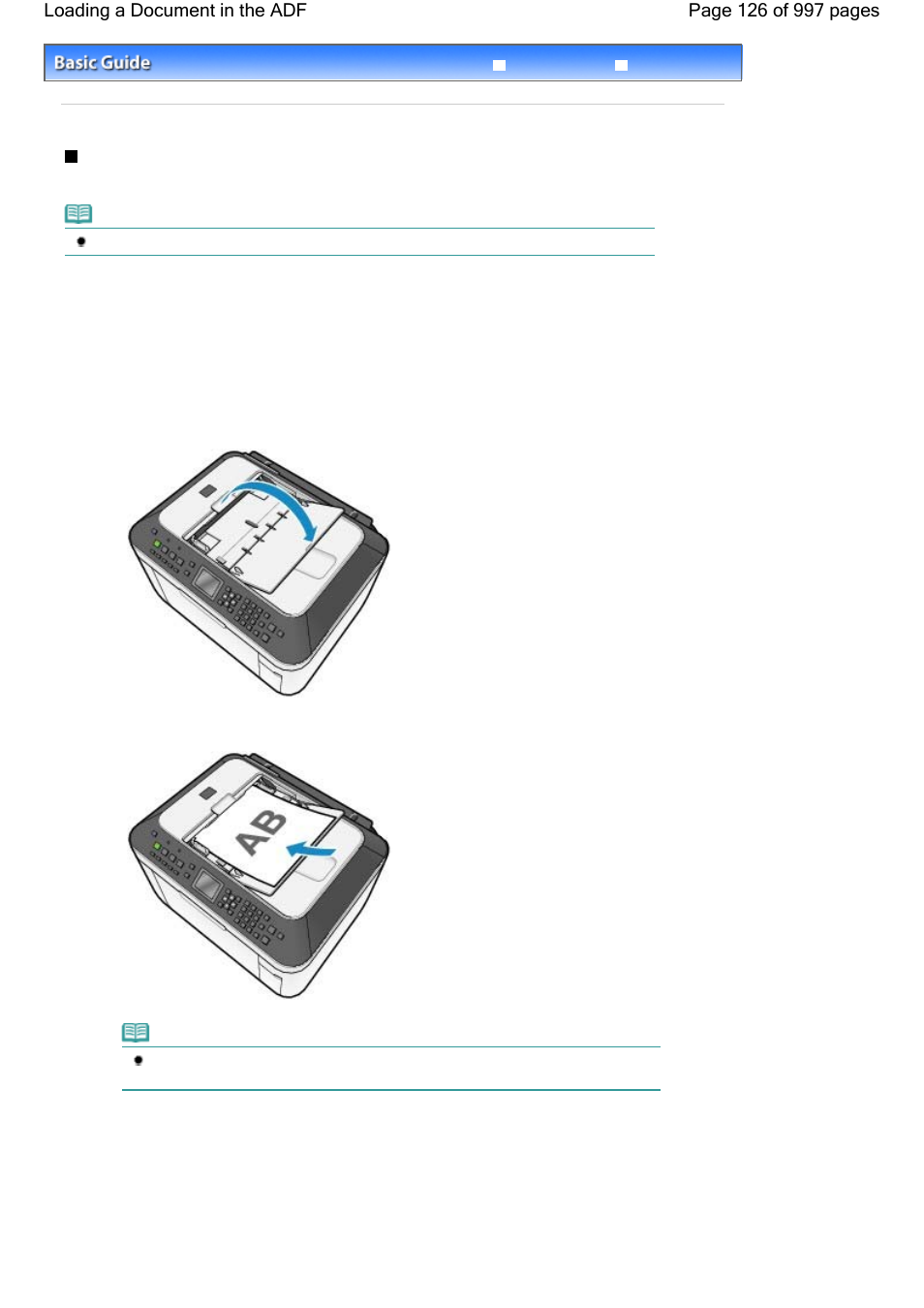 Loading a document in the adf | Canon mx860 User Manual | Page 126 / 997