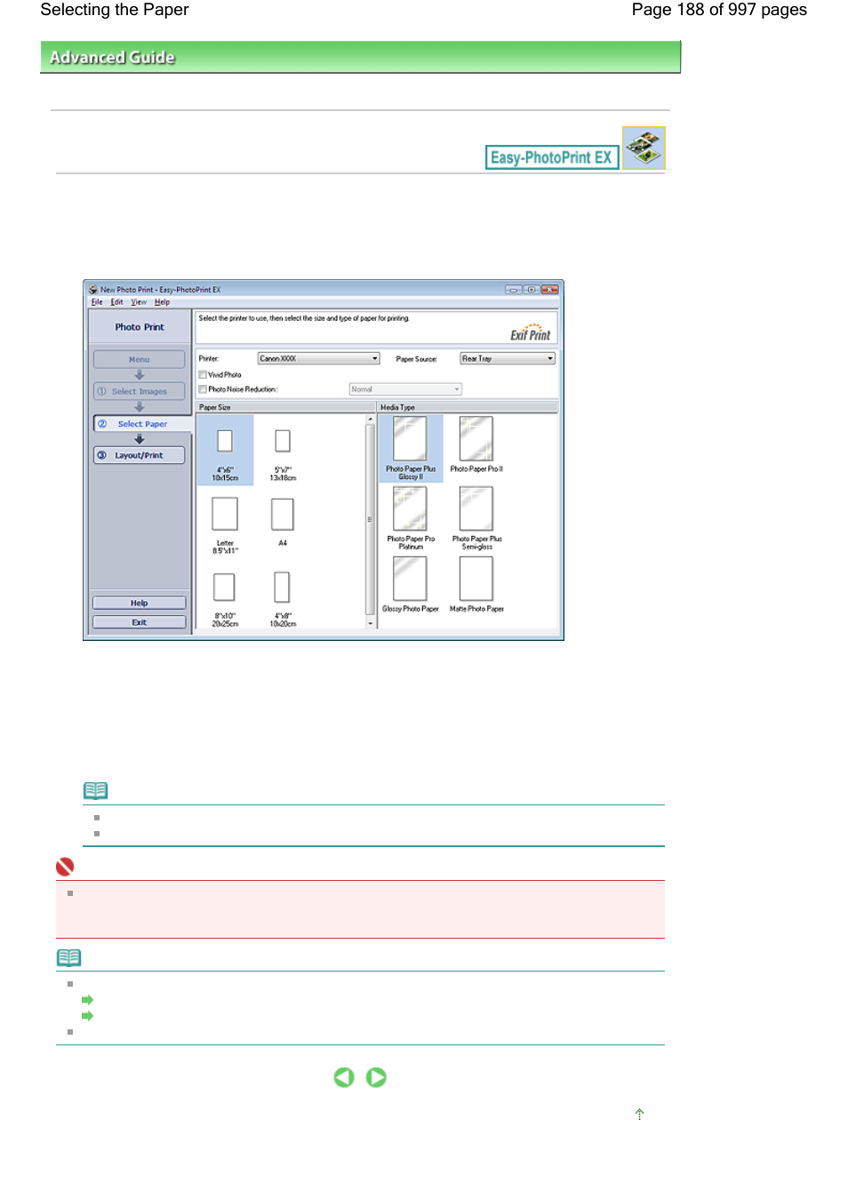 Selecting the paper | Canon mx860 User Manual | Page 188 / 997