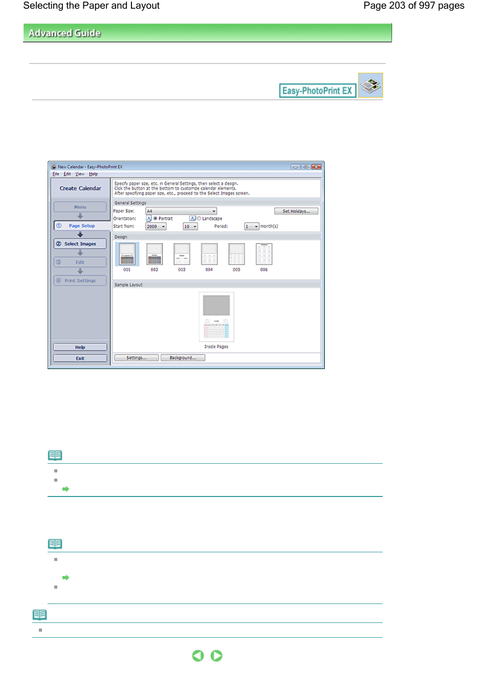 Selecting the paper and layout | Canon mx860 User Manual | Page 203 / 997