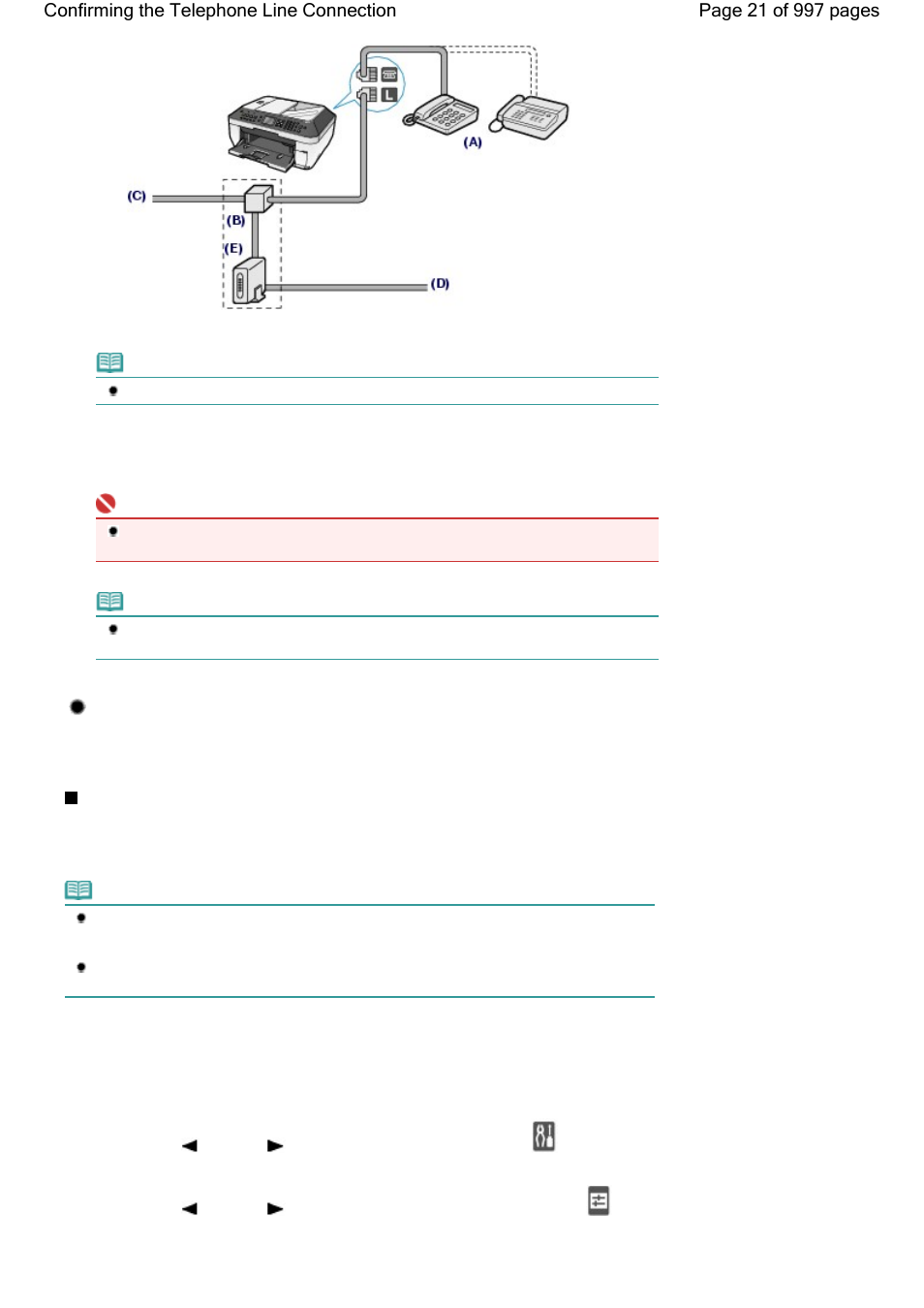 Connecting to an isdn line, Setting the telephone line type | Canon mx860 User Manual | Page 21 / 997