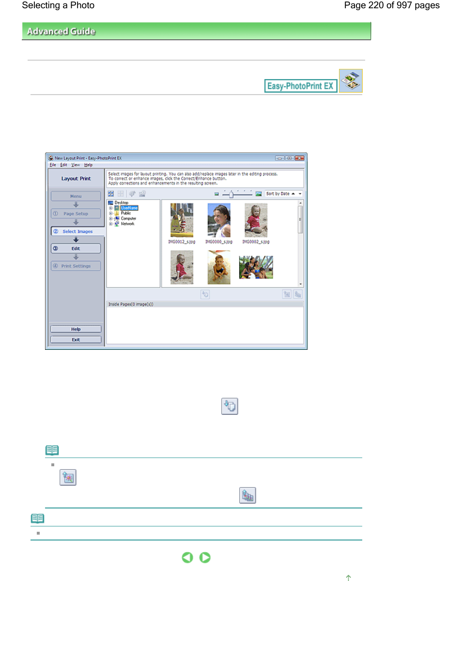 Selecting a photo | Canon mx860 User Manual | Page 220 / 997