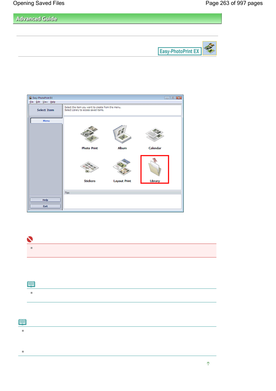 Opening saved files | Canon mx860 User Manual | Page 263 / 997