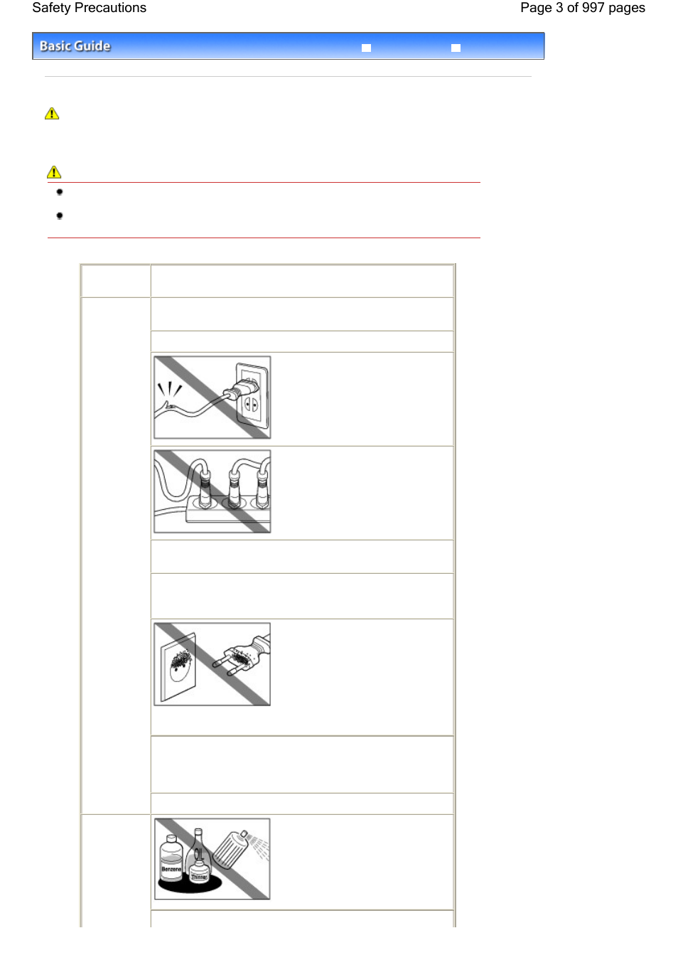 Safety precautions, Page 3 of 997 pages safety precautions | Canon mx860 User Manual | Page 3 / 997