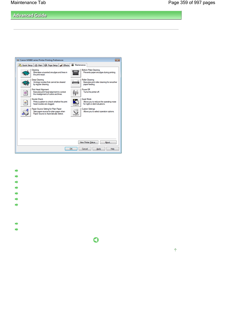 Maintenance tab | Canon mx860 User Manual | Page 359 / 997