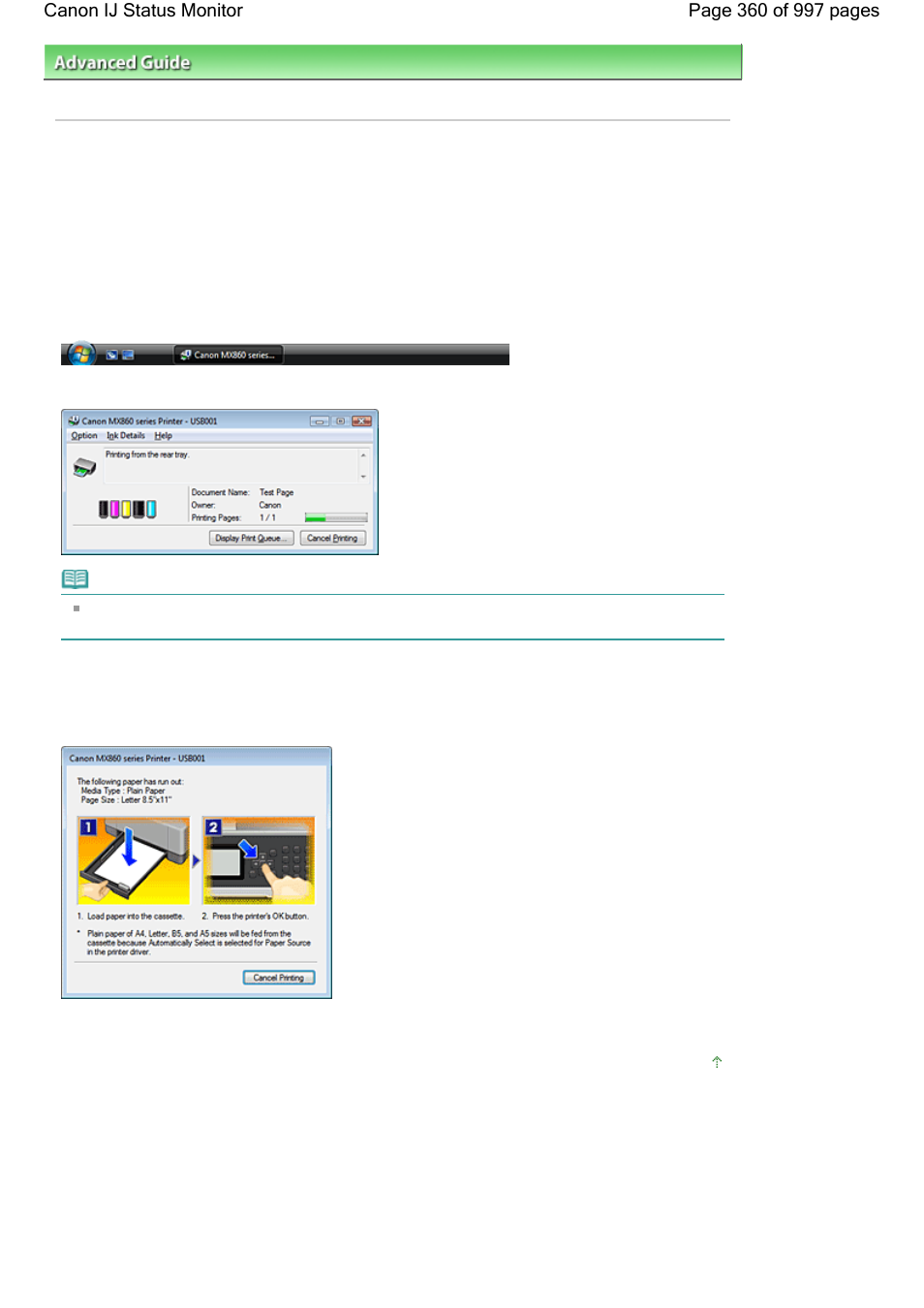 Canon ij status monitor | Canon mx860 User Manual | Page 360 / 997