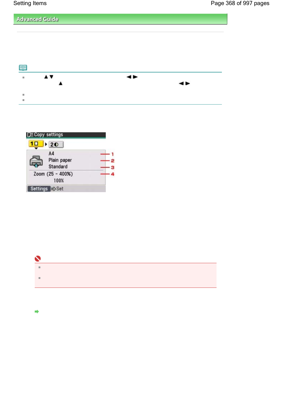 Setting items | Canon mx860 User Manual | Page 368 / 997