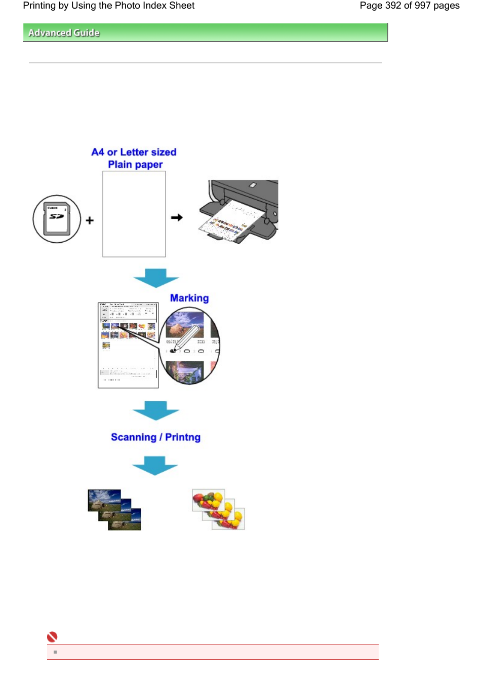 Printing by using the photo index sheet | Canon mx860 User Manual | Page 392 / 997