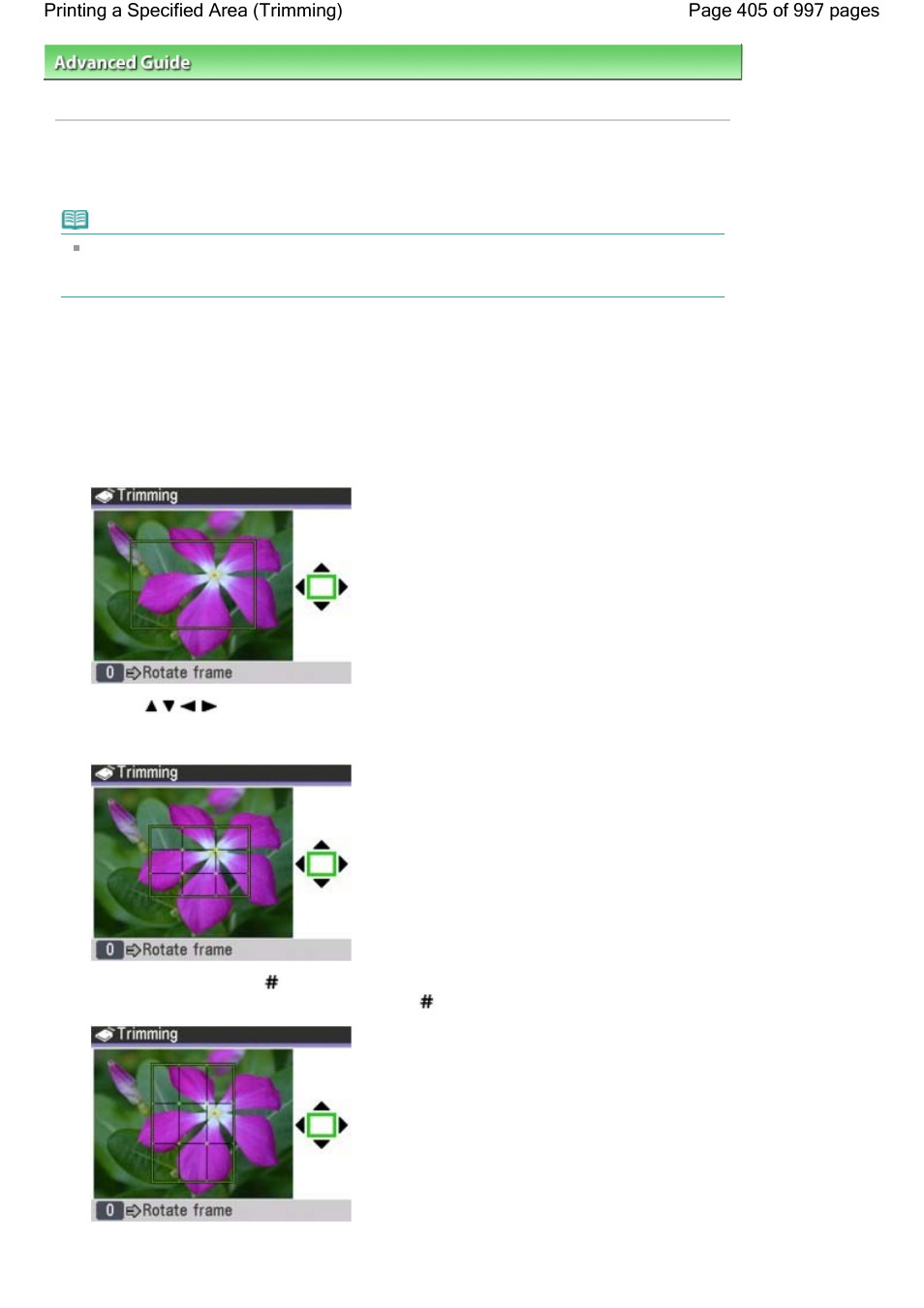 Printing a specified area (trimming) | Canon mx860 User Manual | Page 405 / 997