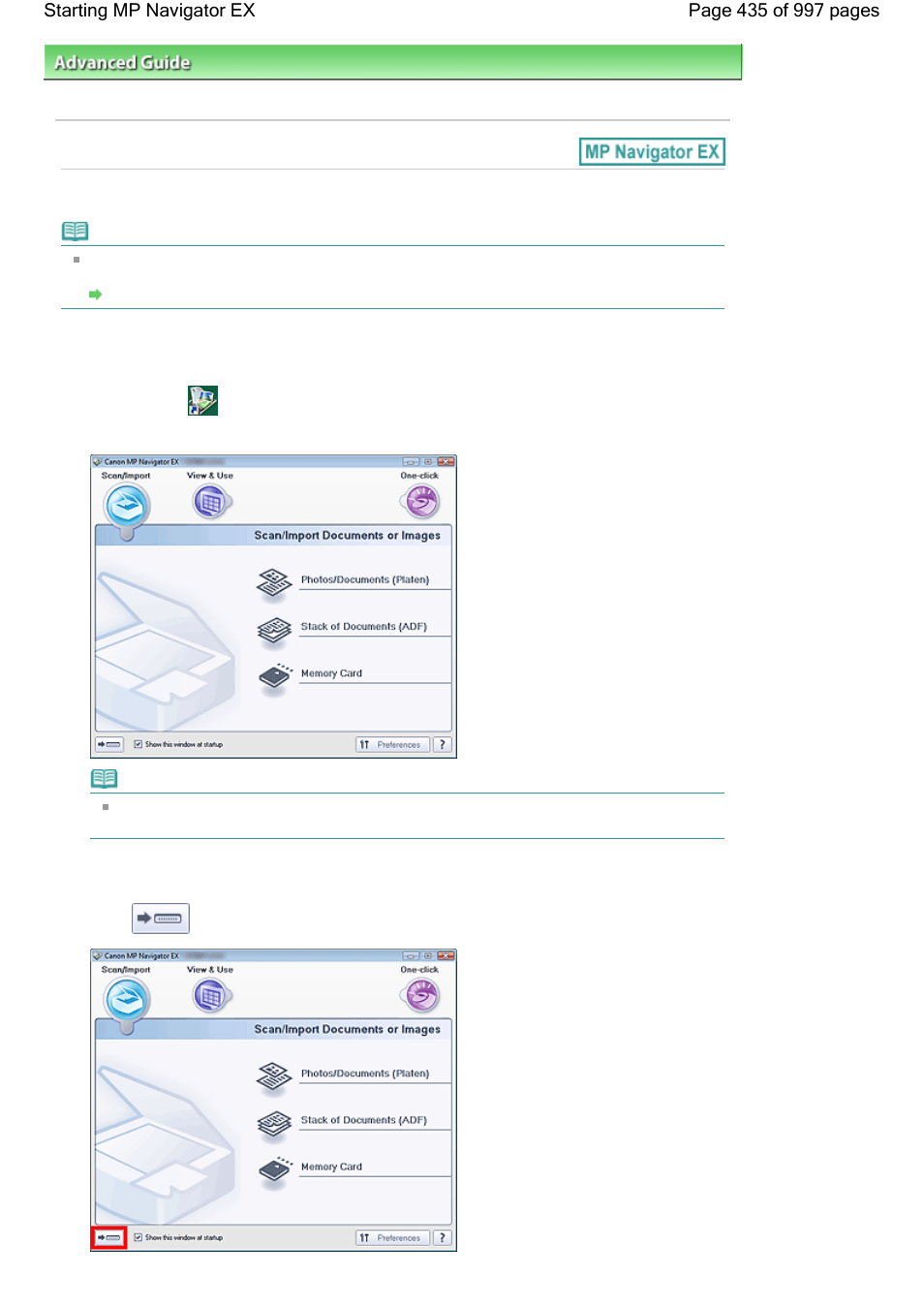 Starting mp navigator ex | Canon mx860 User Manual | Page 435 / 997