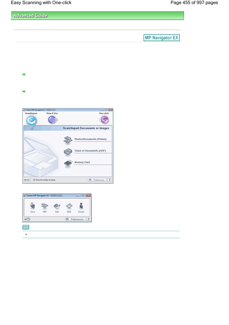 Easy scanning with one-click | Canon mx860 User Manual | Page 455 / 997